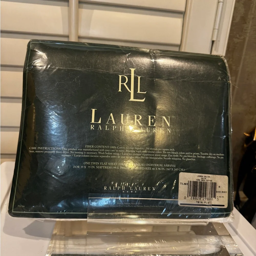 Ralph Lauren Dark‎ Green Twin Flat Sheet NEW